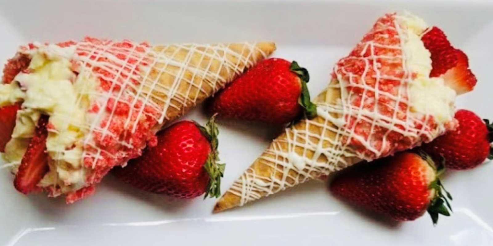 Strawberry Cheesecake Stuffed Cone